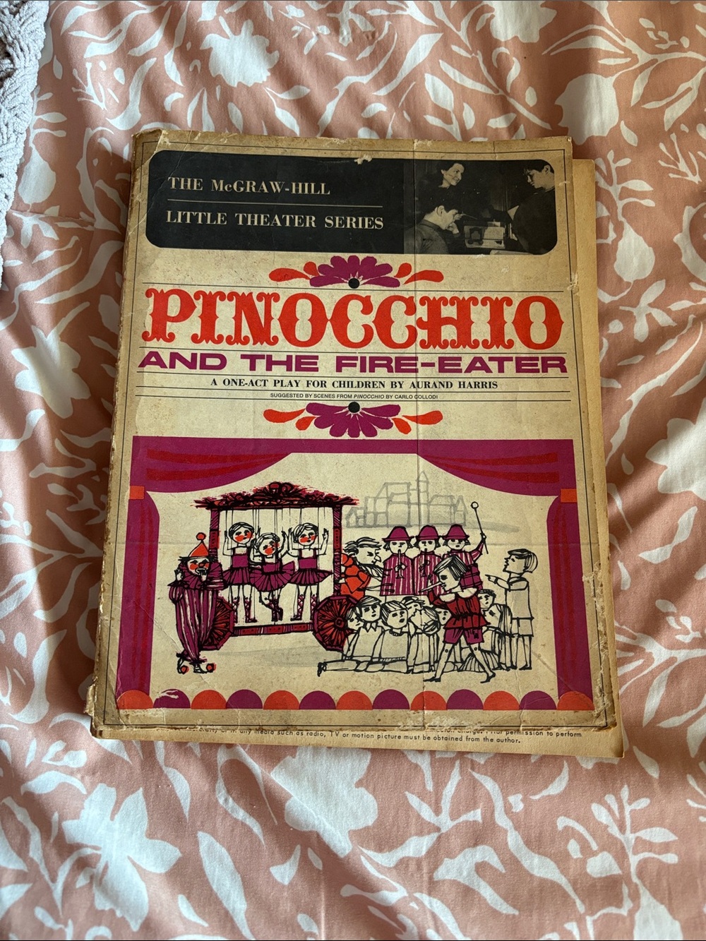 Pinocchio and the Fire-Eater Illustrated Play Book - Red & Purple Cover
